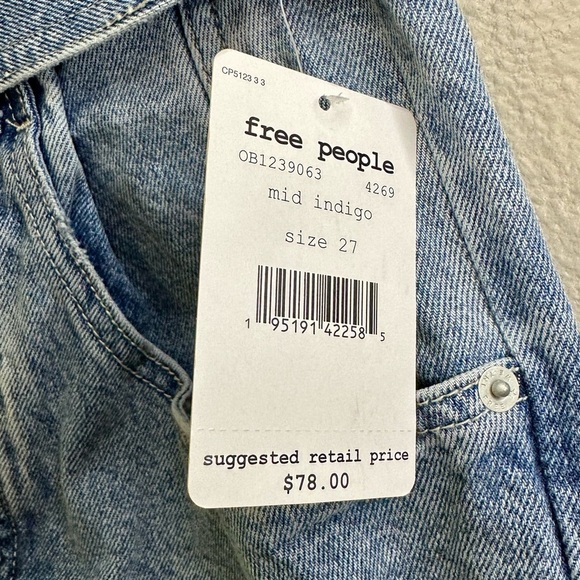 NWT Free People We The Free East of Eden Denim Belted Mini Skirt - Picture 4 of 8